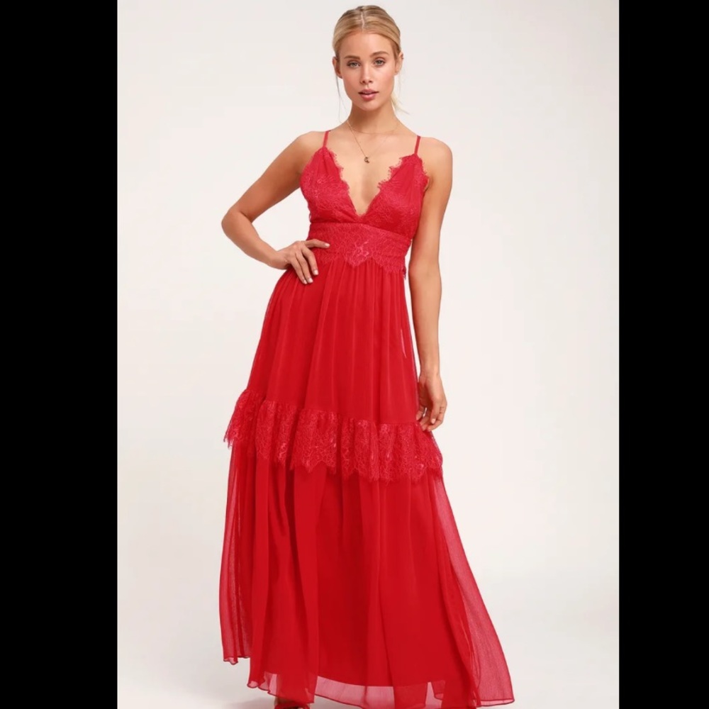 lulus dream about me prom dress | red - Picture 1 of 16